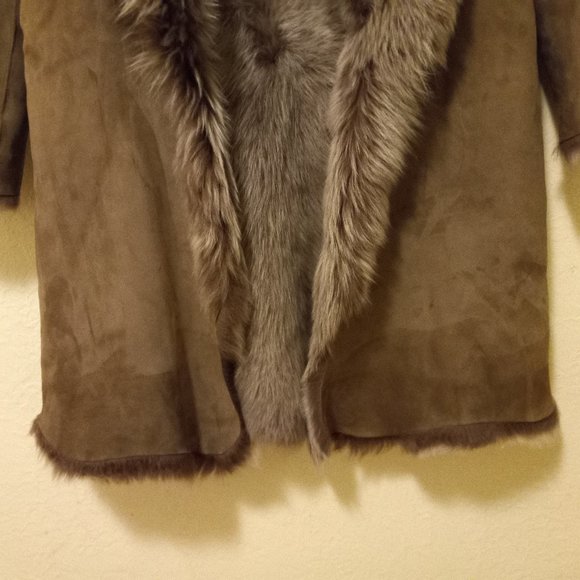 Reversible Toscano Shearling Genuine Sheepskin Coat Luxury Warmth Boho Luxury - Picture 5 of 16